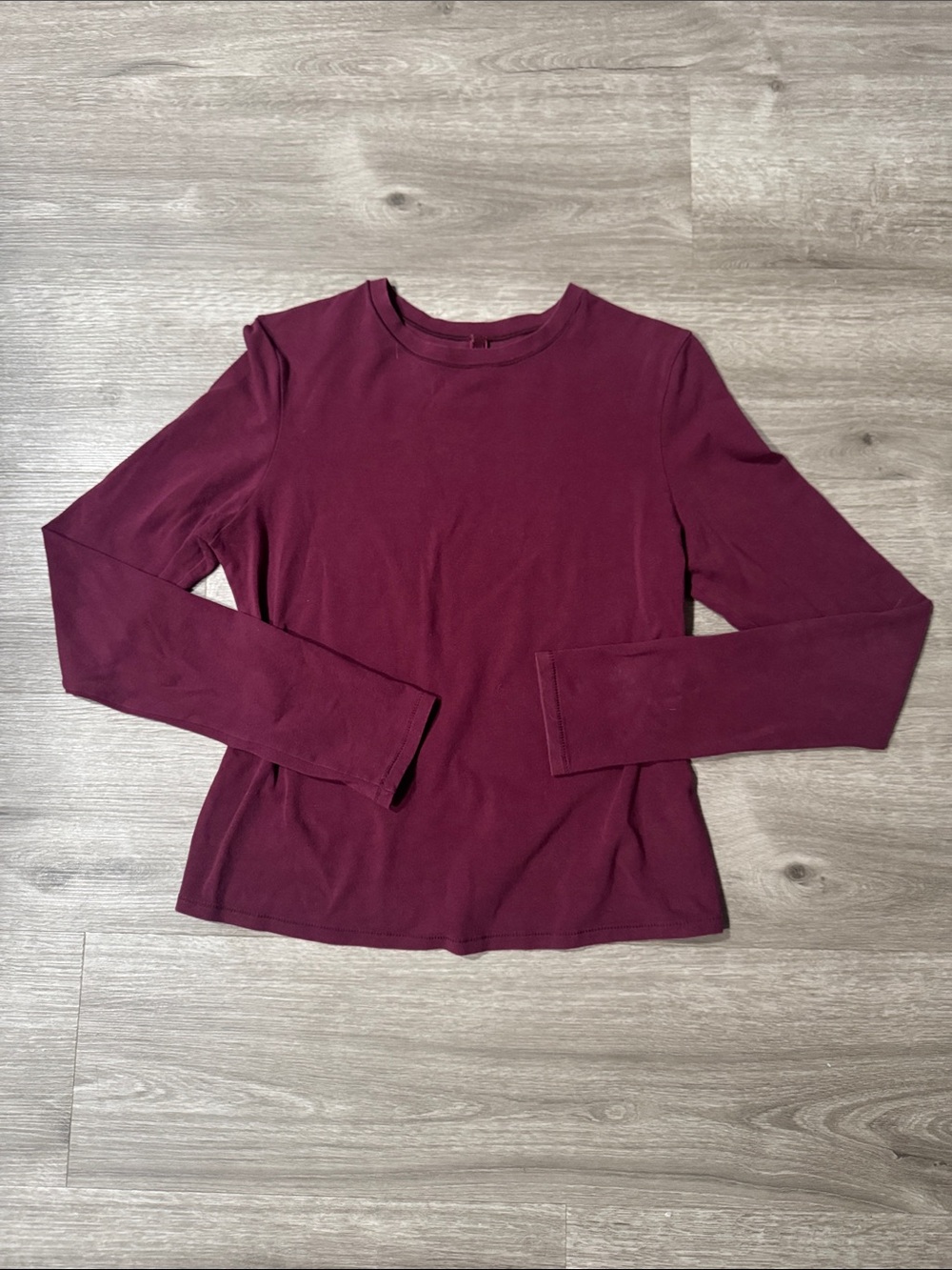 SKIMS Cotton Jersey Long Sleeve T-Shirt Deep Berry